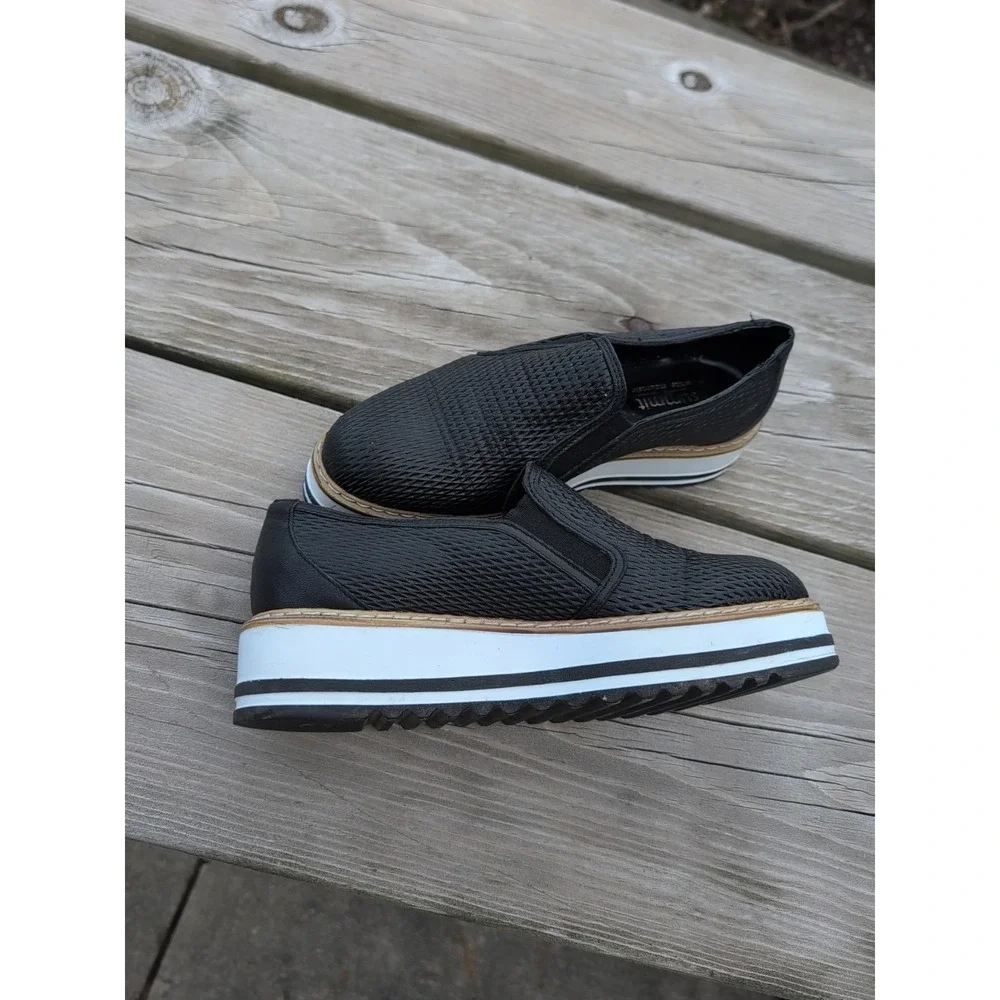 Summit by White Mountain Italy Women's Black Leather Platform Shoes 37 | US 6.5